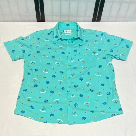 Hurley Stretch Button-Up Tropical Print Collared Shirt XXL Casual Short Sleeve - Picture 7 of 12
